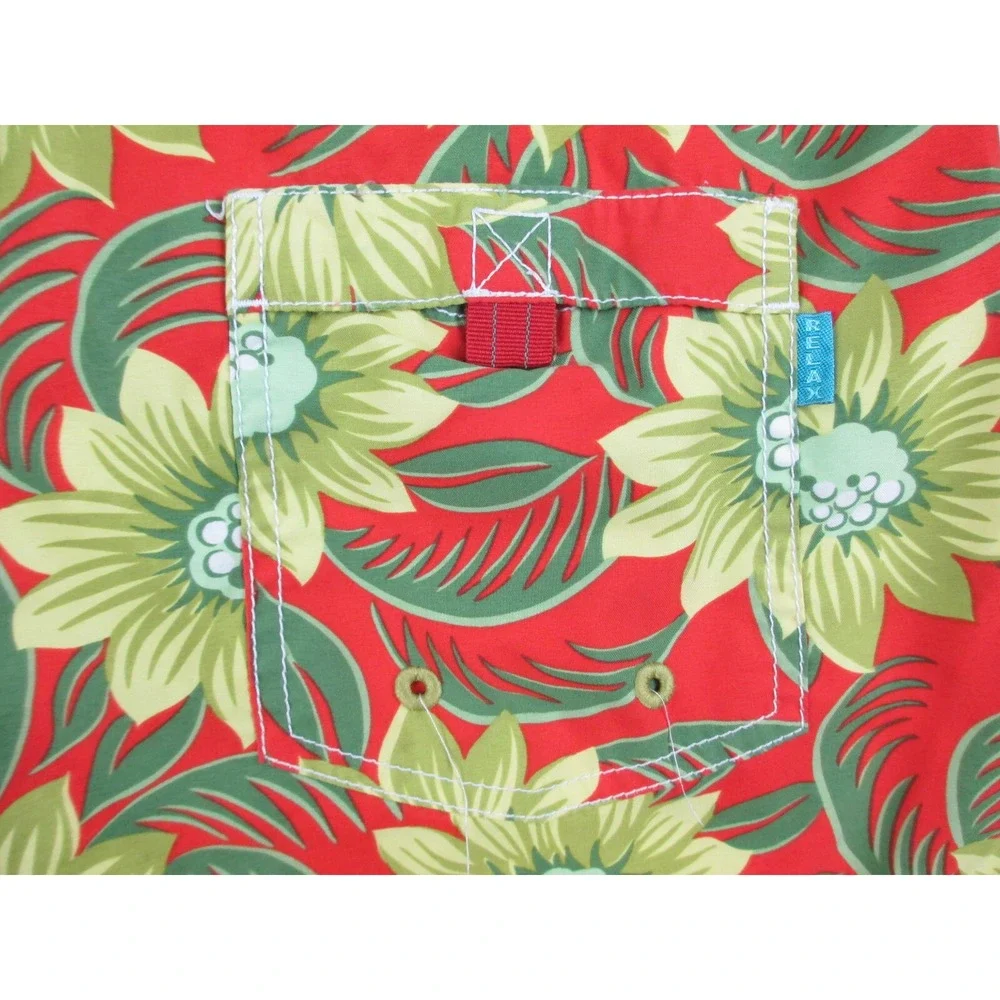 Tommy‎ Bahama Swim Trunks Mens Small Orange Floral Board Shorts Bathing Suit